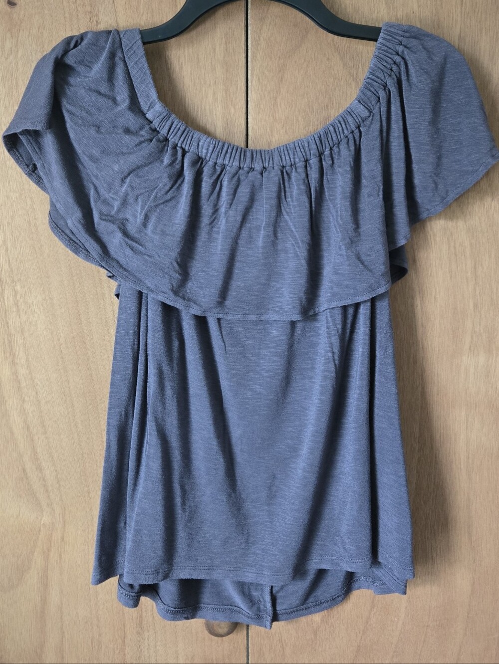 Slate Gray Ruffled Button-Front Top - Picture 5 of 5